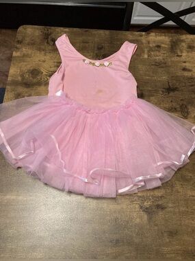 Princess Expressions Pink Ballet Leotard & Tutu Set Girls Medium – Floral Detail